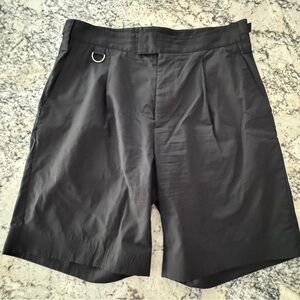 Stella McCartney Black Flat-Front Men’s Shorts with D-Ring
